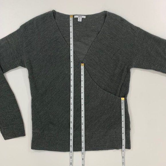 Bar III Women's Top M Surplice V Neck Pullover Knit Sweater Grey M - Picture 4 of 8